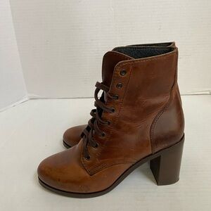 Thursday Boot Co Boots Brown Leather Moto Biker Sz 8 Granny Womens Combat Y2K